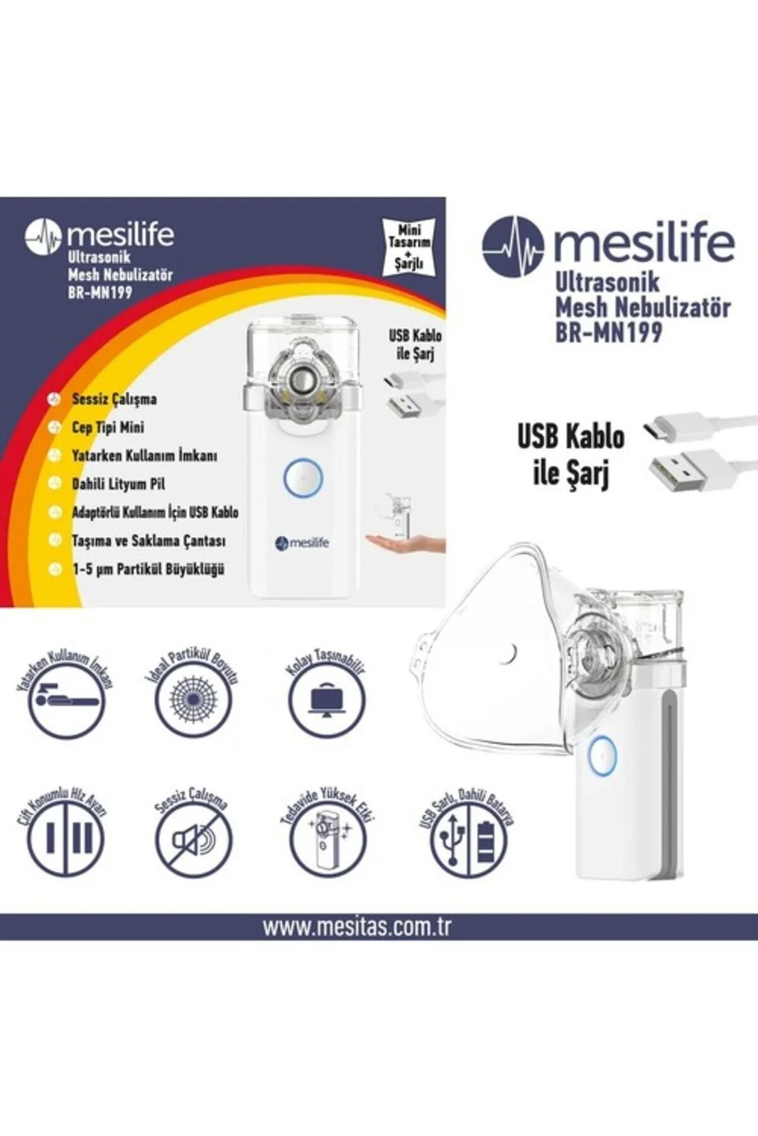 Mesilife BR-MN199 Ultrasonik Mesh Nebülizatör